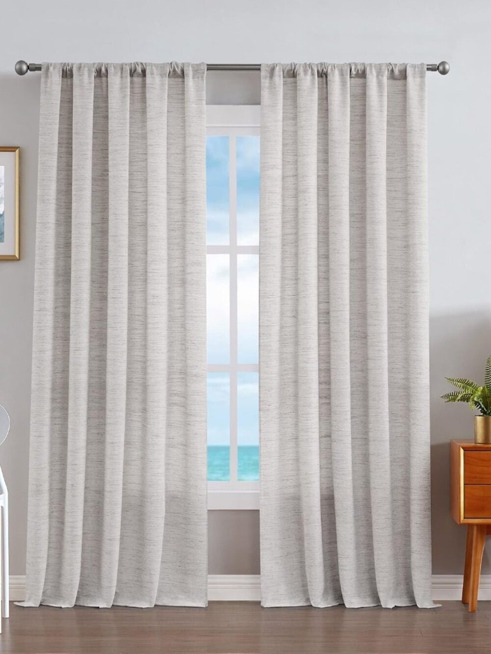 Nautica Caspian Light Filtering Curtains 54x84 Set of 2 Extra Wide Panels NWT